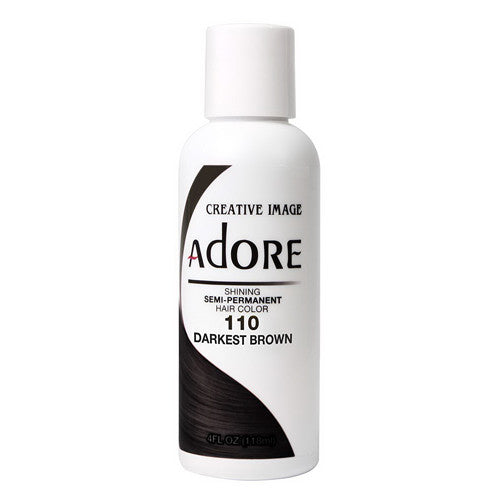 Semi-Permanent Haircolor #110 Darkest Brown by Adore, 4 Oz